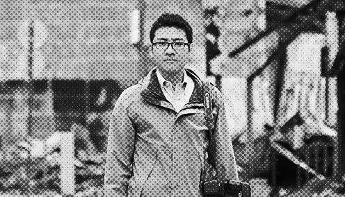バスのモノクロ写真